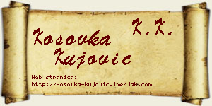 Kosovka Kujović vizit kartica